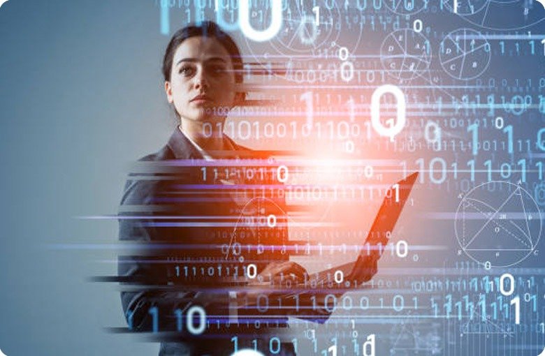 stock image of woman with laptop